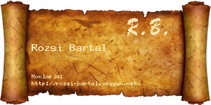 Rozsi Bartal névjegykártya